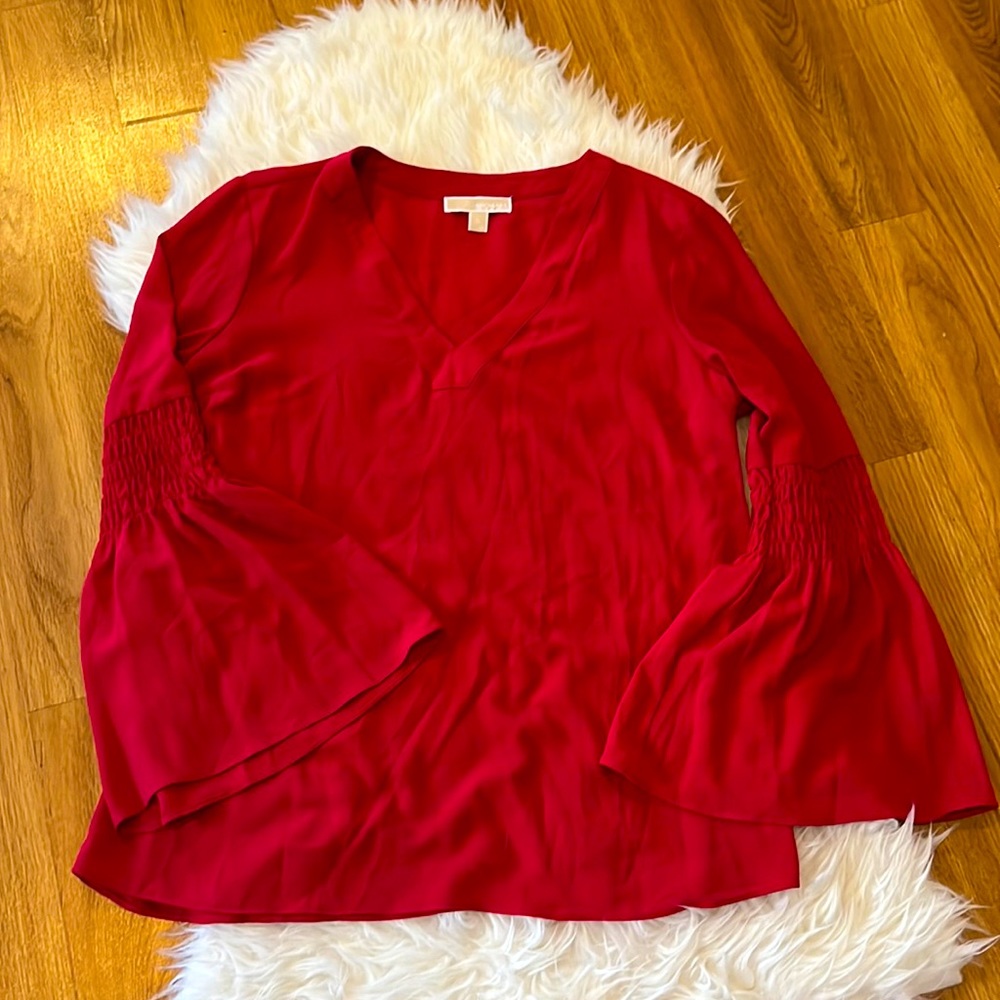 Michael Kors V-neck red blouse